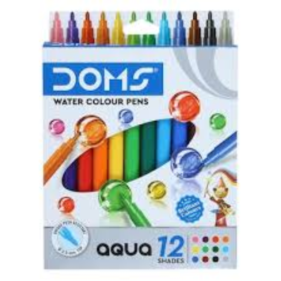 DOMS AQUA WATER COLOUR PENS 12S